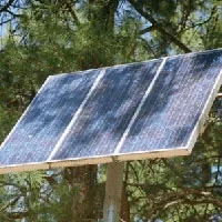 Solar panel covered by shaded
