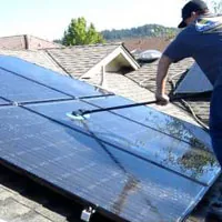 cleaning the solar panel