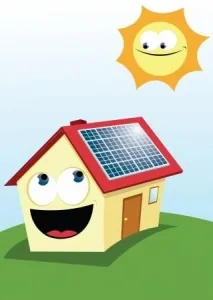 happy house because of using solar power